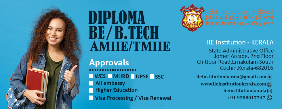 Certified B-Tech/B.E Diploma Courses in Kerala-IIE Institution Kerala